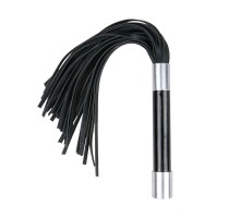 Черная плеть Easytoys Flogger With Metal Grip - 38 см.