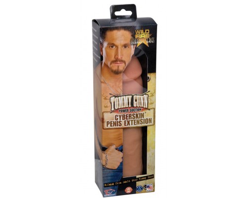 Реалистичная насадка-удлинитель Wildfire Celebrity Series Tommy Gunn Power Suction CyberSkin Penis Extension - 22 см.