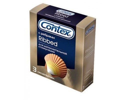 Презервативы с рёбрышками CONTEX Ribbed - 3 шт.