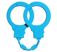 Голубые силиконовые наручники Stretchy Cuffs Turquoise