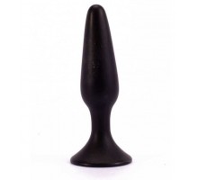 Чёрная анальная пробка с ограничительным основанием LURE ME Silicone Anal Plug - 12,1 см.