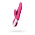 Ярко-розовый вибратор  Satisfyer Mr. Rabbit с клиторальным отростком - 22,1 см.