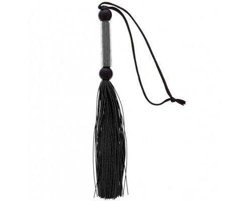 Чёрная мини-плеть из силикона и акрила SILICONE FLOGGER WHIP - 25,6 см.