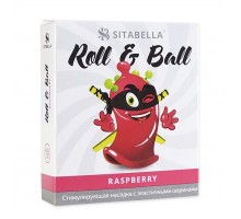 Стимулирующий презерватив-насадка Roll   Ball Raspberry