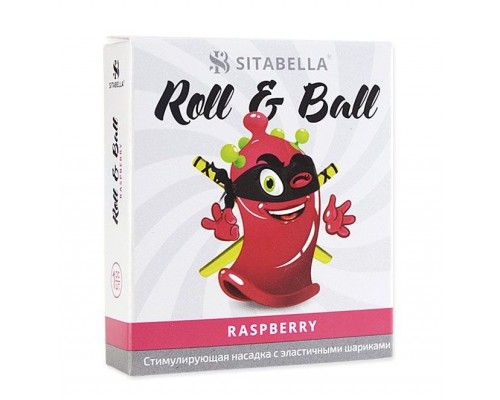 Стимулирующий презерватив-насадка Roll   Ball Raspberry