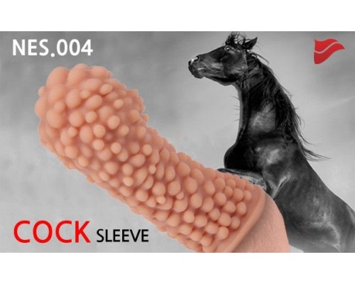 Насадка на фаллос с пузыриками по всей поверхности Extreme Sleeve 008 M-size - 14,7 см.