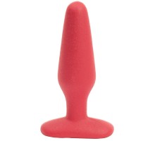 Шероховатая анальная пробка Butt Plugs No Skid Slim/Medium Red - 13,9 см.