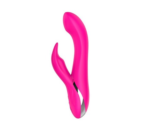 Розовый вибратор NAGHI NO.19 RECHARGEABLE DUO VIBRATOR со стимулятором клитора