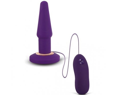 Фиолетовая анальная вибропробка APEX BUTT PLUG LARGE PURPLE - 15 см.