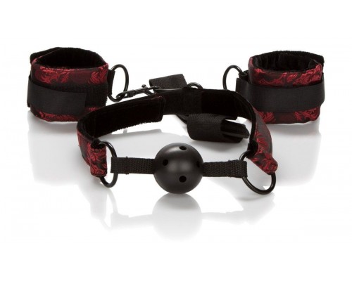 Кляп с наручниками Breathable Ball Gag With Cuffs