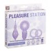 Комплект из 3 фиолетовых эрекционных колец и контроллера вибрации NEON PLEASURE STATION