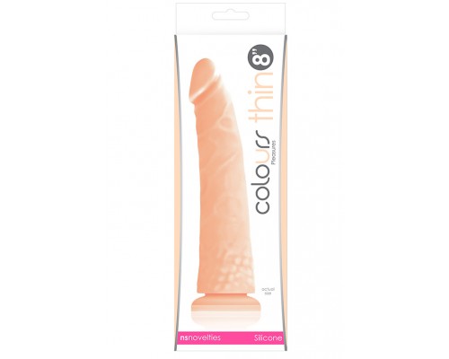 Телесный фаллоимитатор Colours Pleasures Thick 8  Dildo - 20 см.