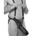 Страпон-система с чёрной насадкой 11  Two Cocks One Hole Hollow Strap-On Suspender System - 30,5 см.