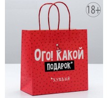 Подарочный пакет  Ого! Какой подарок  - 22 х 22 см.