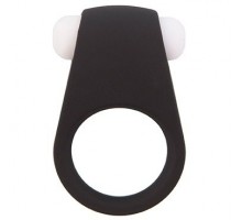 Чёрное эрекционное виброкольцо LIT-UP SILICONE STIMU RING 4 BLACK