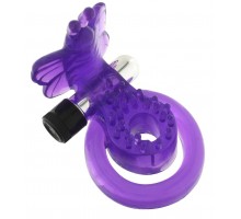 Эрекционное кольцо с вибрацией COCK BALL RING BUTTERFLY JELLY VIBE