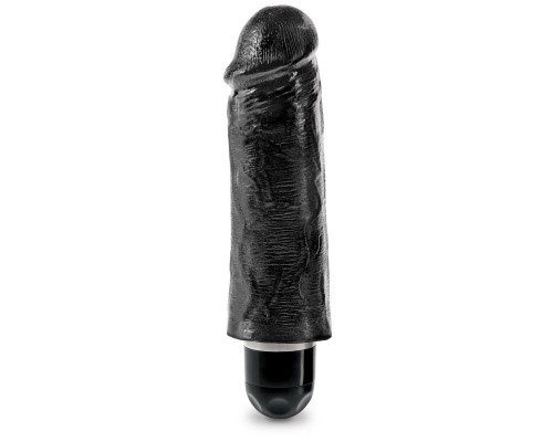 Чёрный вибратор-реалистик 5  Vibrating Stiffy - 16,5 см.