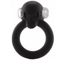 Чёрное виброкольцо Shadow Skull Cockring с черепом