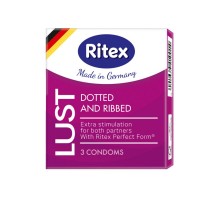 Рифленые презервативы RITEX LUST с пупырышками - 3 шт.