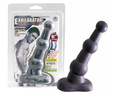 Чёрная втулка с наклоном EXHILARATOR ANAL PLUG - 15,2 см.