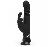 Черный хай-тек вибратор Greedy Girl Thrusting Rabbit Vibrator - 22,8 см.