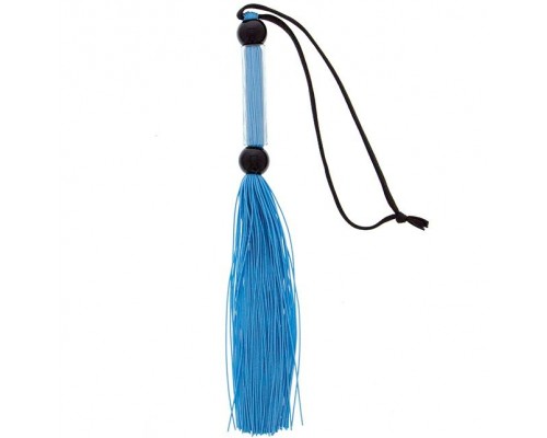 Голубая мини-плеть из силикона и акрила SILICONE FLOGGER WHIP - 25,6 см.