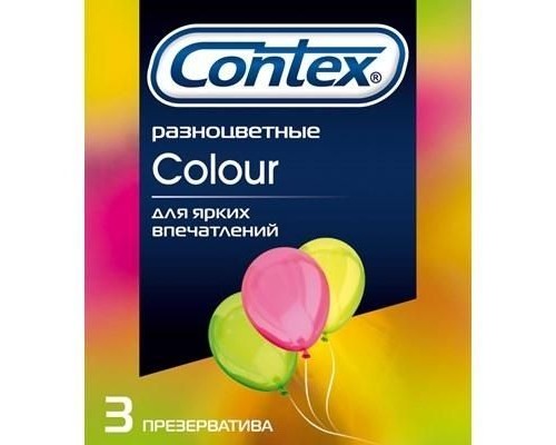 Разноцветные презервативы CONTEX Colour - 3 шт.