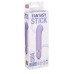 Фиолетовый мини-вибратор с увеличенной головкой и рёбрами NEON FANTASY STICK PURPLE - 11 см.