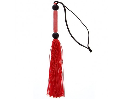 Красная мини-плеть из силикона и акрила SILICONE FLOGGER WHIP - 25,6 см.