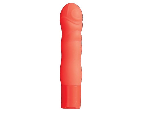 Оранжевый мини-вибромассажёр NEON BLISS VIBRATOR - 9 см.