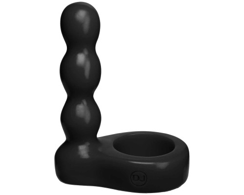 Черный анальный стимулятор с силиконовым кольцом Platinum Premium Silicone - The Double Dip 2 - Black