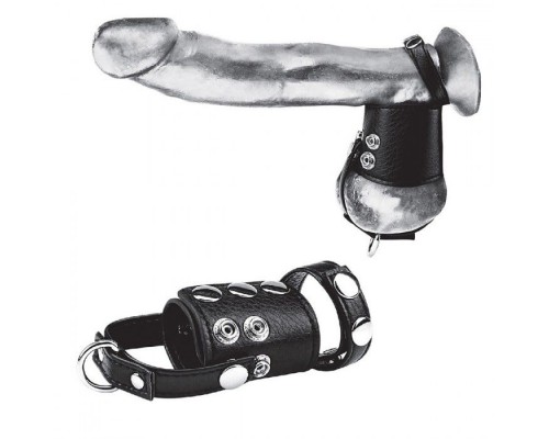 Кольцо на член и мошонку Cock Ring With 2  Ball Stretcher And Optional Weight Ring