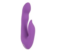 Фиолетовый вибромассажёр для внутренней и наружной стимуляции Purple Vibe G-Spot - 20 см.