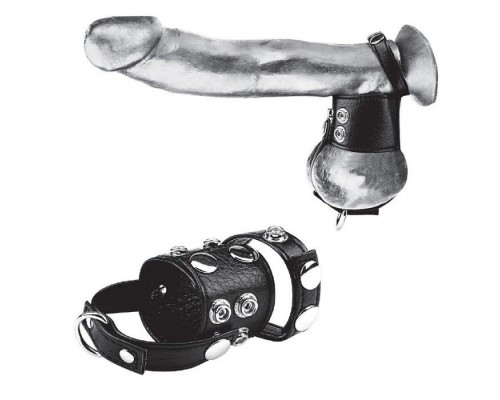 Утяжка на пенис и мошонку Cock Ring With 1.5  Ball Stretcher And Optional Weight Ring