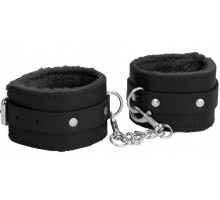 Черные поножи Plush Leather Ankle Cuffs