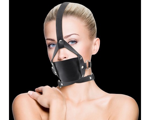 Чёрный кожаный кляп Leather Mouth Gag