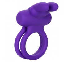 Фиолетовое двойное эрекционное кольцо Silicone Rechargeable Dual Rockin Rabbit