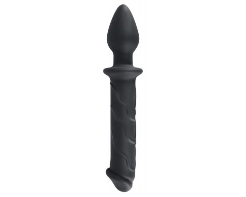 Черный двусторонний стимулятор Dildo   Plug - 22,8 см.