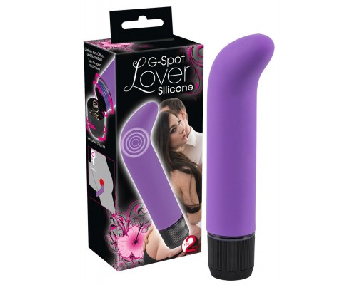 Фиолетовый вибратор с загнутым кончиком G-Spot Lover - 14,5 см.