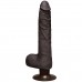 Коричневый вибратор-реалистик The Realistic Cock ULTRASKYN Vibrating 9” Slim - 26,1 см.