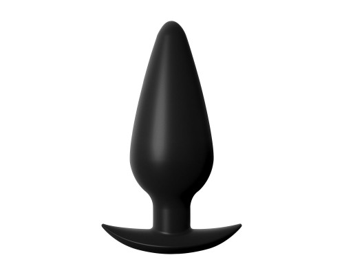 Черная коническая анальная пробка Small Weighted Silicone Plug - 10,4 см.