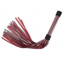 Бордовая плеть Maroon Leather Whip с гладкой ручкой - 45 см.