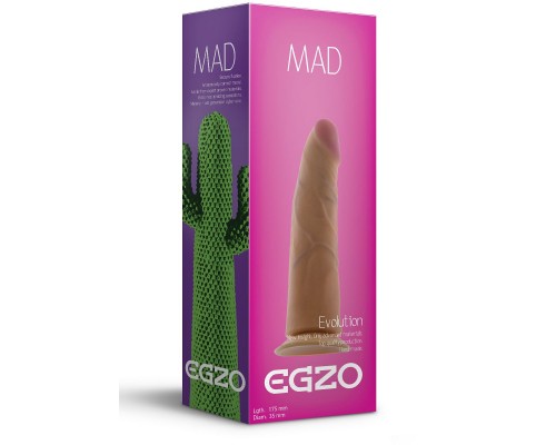 Телесный фаллоимитатор без мошонки Mad Cactus - 17,5 см.