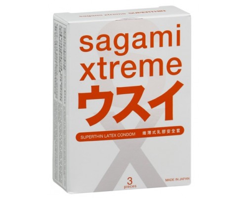 Ультратонкие презервативы Sagami Xtreme Superthin - 3 шт.