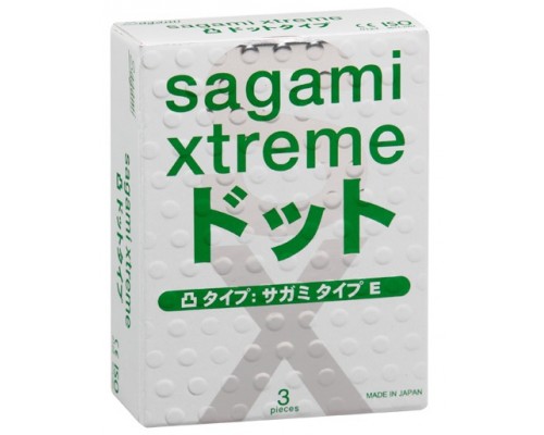 Презервативы Sagami Xtreme Type-E с точками - 3 шт.