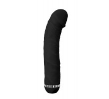 Чёрный вибратор-реалистик PURRFECT SILICONE DELUXE 7.5INCH - 19 см.