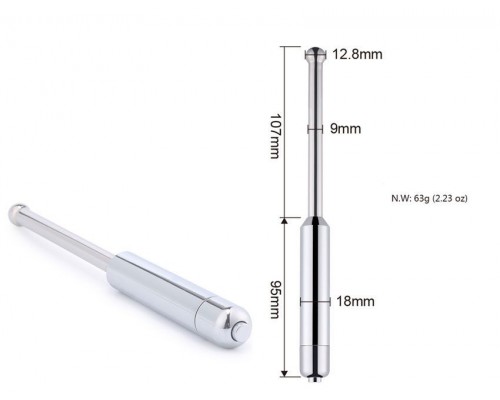 Уретральный металлический плаг с 20 режимами вибрации - 20,2 см.