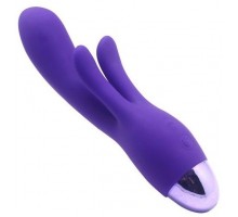 Фиолетовый вибратор INDULGENCE Rechargeable Frolic Bunny - 18,7 см.