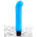 Голубой вибромассажер с загнутым кончиком XL G-Spot Softees - 16,2 см.