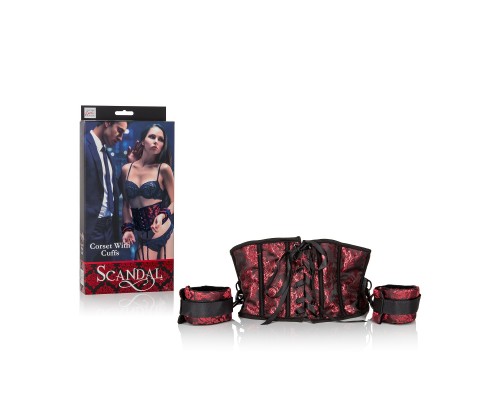 Корсет с наручниками Scandal Corset with Cuffs 